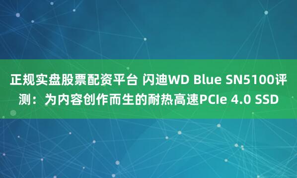 正规实盘股票配资平台 闪迪WD Blue SN5100评测：为内容创作而生的耐热高速PCIe 4.0 SSD