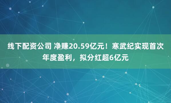 线下配资公司 净赚20.59亿元！寒武纪实现首次年度盈利，拟分红超6亿元